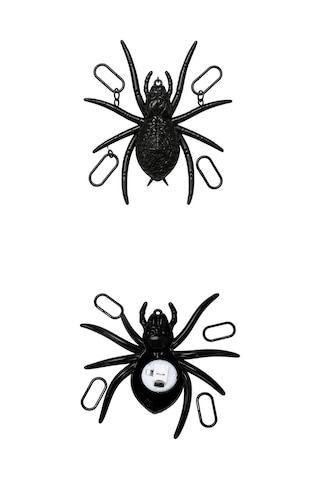 Işıklı Siyah Örümcek Dekoru Halloween Cadılar Bayramı Parti Malzemesi 27,5 X 17 Cm