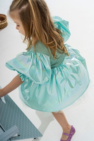 Linola Baby Kids Mermaid Parlak Kız Çocuk Parti Elbisesi Yeşil