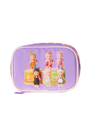 Kaukko Kids Cat Life Baskılı Mor - Krem Kız Çocuk Organizer Kalem Çantası - Kalemlik - L5296