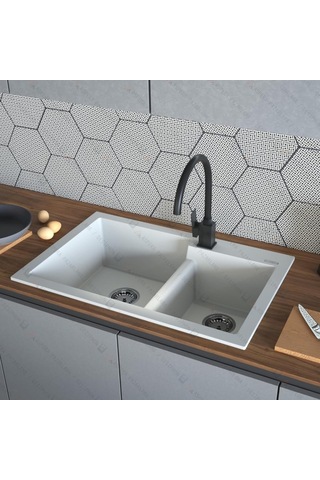 Tr Çöpmak Çiftli Lavabo Sifonu 11 Cm Koku Önleyici, Dayanıklı Banyo Ve Mutfak Gider Boru Bağlantı Seti