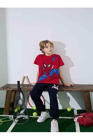 Kıpırık Baby Erkek Çocuk Örümcek Adam Desenli Pijama Takımı-1253 Kırmızı