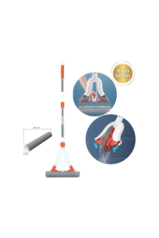 Yui Varivas Tb2030 Kelebek Sıkma Mekanizmalı Sünger Paspas Mop
