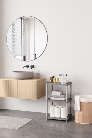 Gri 3 Katlı 33x40 Ekstra Geniş Düzenleyici Mutfak Ve Banyo Rafı Sehpa