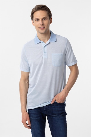 Süvari Mavi Regular Armürlü Polo Yaka Tişört-37354 Mavi
