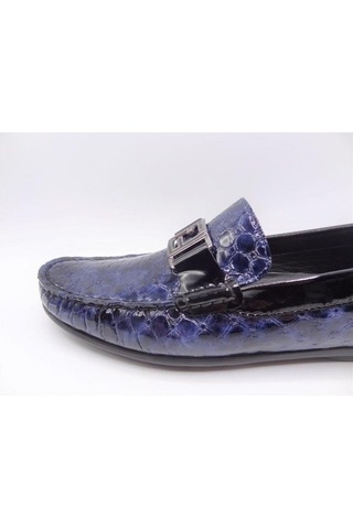 King Paolo King Shoes Yazlık Rugan Erkek Ayakkabı 4013 Lacivert