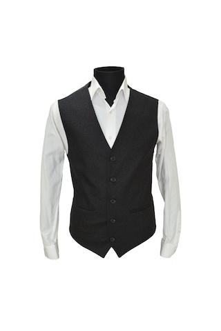 Mentor Regalo Erkek Yelek V Yaka Antrasit Yün 50430