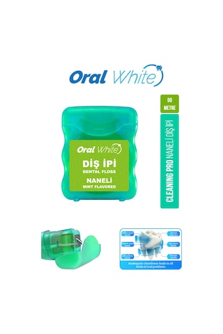 Oral White Cleaning Pro Diş İpi Naneli 50 M