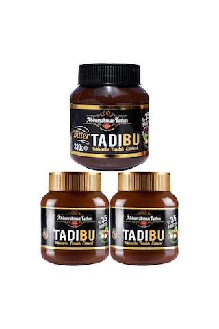 Abdurrahman Tatlıcı Tadıbu Bitterli Fındık Ezmesi + Kakaolu Fındık Ezmesi 3 x 330 G