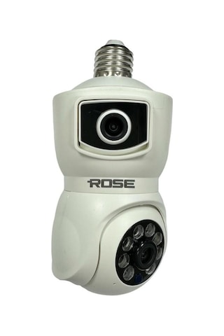 Rose Ahd-30125 Akıllı Wireless Ampül Kamera 360derece Hareketli Çift Kameralı