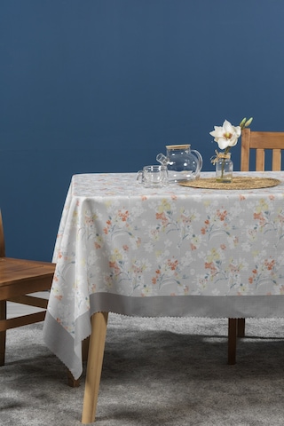 Elart Floret Masa Örtüsü Digital Baskılı 160x220 Cm Ekru Ekru