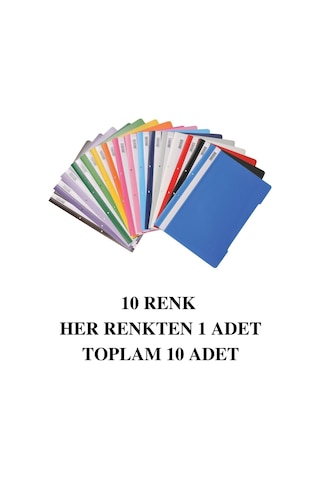 Fiyper 10 Renk Telli Dosya ve 100lü Poşet Dosya