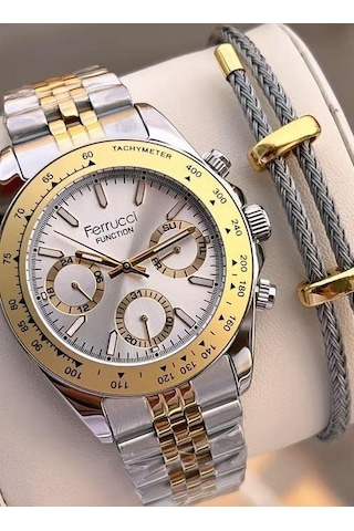 Ferrucci Fcf 1025 03648m.06 Fonksiyonlu Erkek Kol Saati Metalik Gri