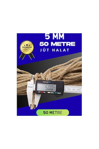 5 Mm 50 Metre Jüt Halat Dekoratif Hasır İp Urgan Süs Evimdeyokyok