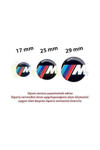 Bmw M Logo Kapı Teyp Joystick Sticker Arma Damla Etiket 2 Ad