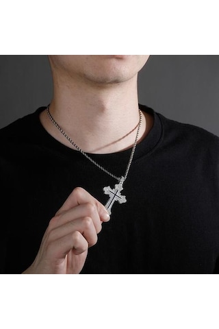 Gücü İnanç Trinity Çapraz Kolye Kolye 14 K Altın Kaplama Buzlu Tam Mikro Pave Cz Taşlar Hip Hop Unisex Takı Hediyeler Altın - Gümüş