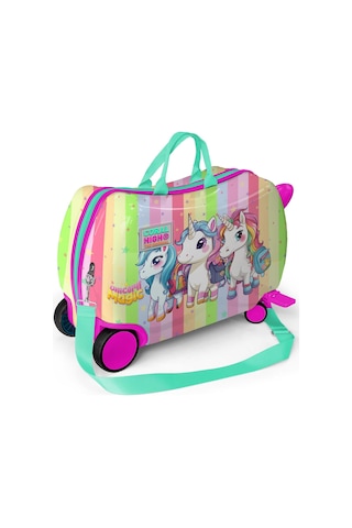 Coral High Kids Renkli Unicorn Desenli Otur-çek Çocuk Valizi 16355 Çok Renkli
