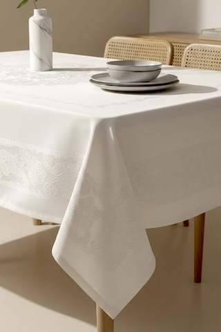 Jumbo Jakar Krem Sıvı İtici Leke Tutmaz Masa Örtüsü 160x220 Cm Krem