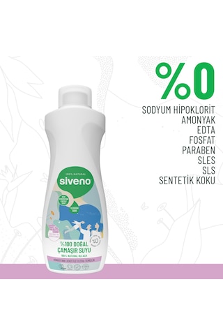 Siveno %100 Doğal Çamaşır Suyu Bitkisel Lavanta Çay Ağacı Tüm Yüzey ve Kumaşlarda 700 ML