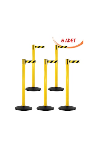 Yönlendirme Şeritleri Ayaklı Yönlendirme Bariyeri Güvenlik Şerit Bariyer 5 Adet