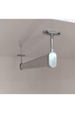Fsm Alüminyum 50 Cm Dolap Içi Oval Elbise Askı Borusu 2 Adet Tavan Askı Aparatı Vidaları