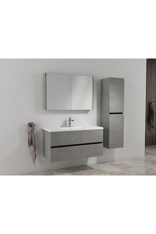 Isvea Trio Banyo Dolabı 100 Cm Çift Çekmeceli Alt Üst Modül