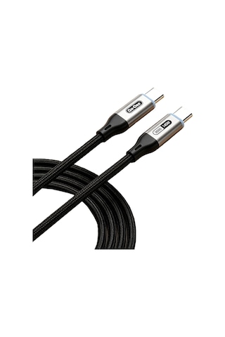 Go Des Gd-uc685 Type-c To Type-c Örgü Tasarım Hızlı Şarj Özellikli Data&şarj Kablosu 140w 1.8m Siyah