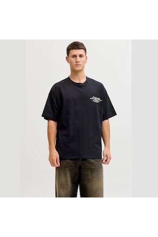 Jack & Jones Dust Script Erkek Siyah Tişört 12292982-b Siyah