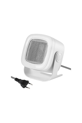 Yunboo Ev Isıtıcı Ptc Seramik 800w: Masaüstü/banyo Uyumlu, Hızlı Isı, 45 Yükseklik Ayarı, Otomatik Kapanma, Beyaz Eu Plug