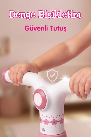 Işıklı Ve Müzikli 4 Tekerlekli İlk Denge Bisikletim Pembe