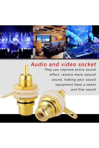 Konesam 10 Adet Siyah Gümüş Kaplama Bakır Rca莲花母座 - Hızlı Transmisyon, Ses Kalitesi Artırıcı Ses Cihazı Bağlantı Soketleri