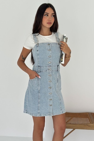 Noa & Noa Kadın Düğmeli Kot Askılı Elbise Denim Days Mavi