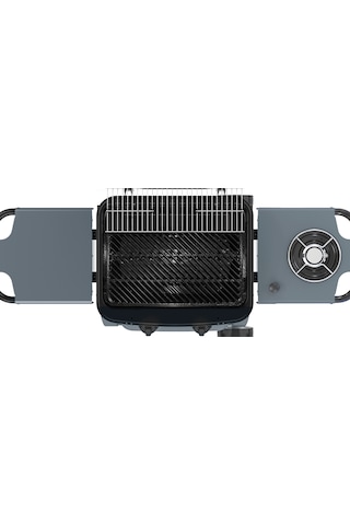 Aygaz X150 Klasik Gazlı Barbekü - 2 Brülörlü Ayaklı Bahçe Mangalı, Termometreli Kapak, Gri Gri - Siyah