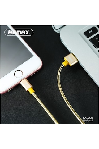 Remax Rc-080I Apple Uyumlu iOS Lightning Metal Şarj Data Kablosu-Renk Seçim