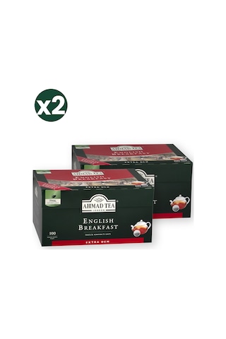 Ahmad Tea English Breakfast Demlik Poşet Çay 100'lü 320 G 2'li Ekonomik Paket Toplam 200 Demlik Poşet