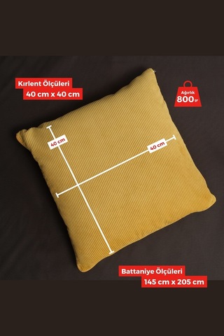 Xpermate Tv Battaniye Yastık Kırlent Wellsoft Battaniye Yolculuk Uçak Yastığı 145 x 205