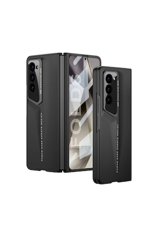 Zore Galaxy Uyumlu Z Fold 6 Kılıf Ultra İnce Kamera Korumalı Sert Rubber Msra Procase Kapak-siyah Siyah