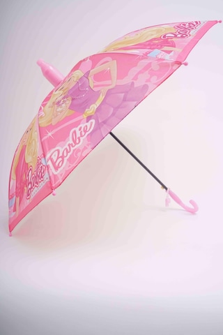 Kız Çocuk Barbie Pvc Kılıflı Otomatik Mekanizmalı Bardak Modelli Düdüklü Şemsiye Pembe
