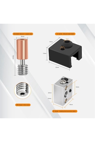Sointeresting Sprite Ekstruder Yükseltme Isıtıcı Blok Kiti Yüksek Sıcaklık 300 Titanyum Isı Kesici Ender 3 S1/ender3 S1 Pro İçin