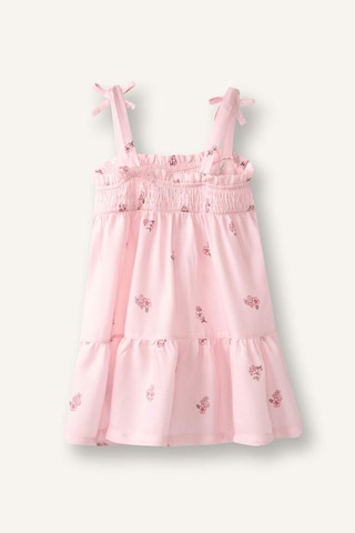 Defacto Çiçekli Askılı Açık Pembe Elbise Kız Bebek H8454a526hspn341 Pembe-pn341