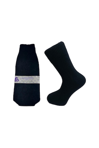 Yerli Üretim Erkek Yün Wool Soket Çorap-siyah Siyah