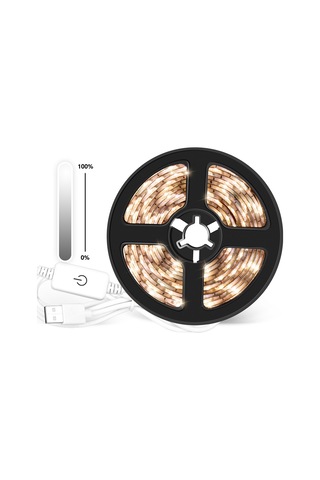 Padalink Usb Kontrollü Dokunmatik Dimmable Led Işık Şeridi, Ev Kabineti Dekorasyonu, 1m Beyaz Işık Beyaz