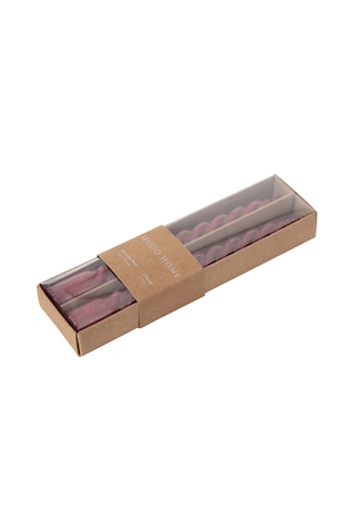 Mudo Home 2li Burgulu Şamdan Mum Bordo 18cm 1484674