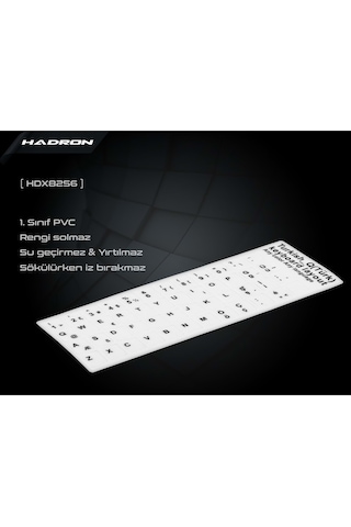 Hadron Hdx8256 3218q Uyumlu Klavye Stıcker Tuş Takımı Q Beyaz