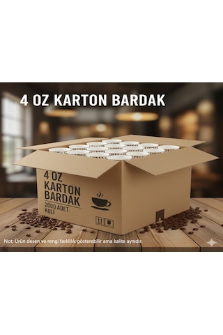 Bencup 4 Oz 100 Ml Karton Bardak, 2000 Adet, Ekonomik Koli, Espresso - Türk Kahvesi, Mini Boy 2000
