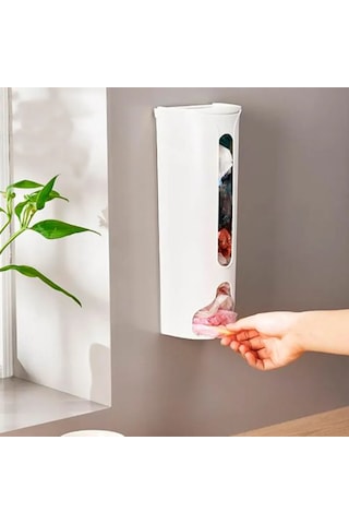 Suofeng Duvarlı Dikey Çanta Depolama Organizörü 9x9x30 Cm, Açık Kapaklı, Dayanıklı Polipropilen, Mutfak Ve Çöp Çantaları İçin, Ev İçin Fonksiyonel Depolama Beyaz