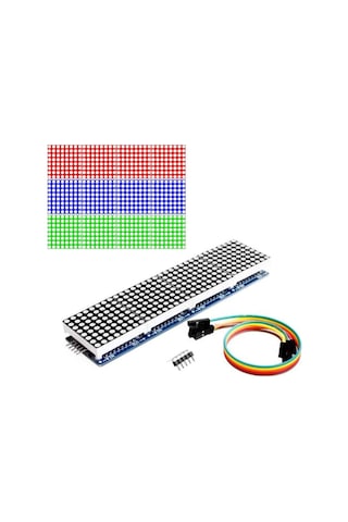 Max7219 4 Adet 8x8 64 Nokta Led Matrix Modül Dot Matrix 5v Ortak Katot Led Ekran Saat