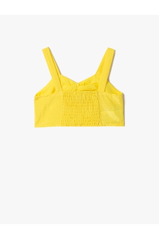 Koton Crop Üst Askılı Önü Büzgülü Sarı 2skg60140aw Sarı