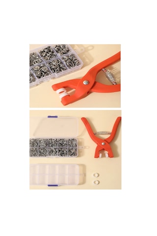 Büro Ev Atölye Takım Çantası İçin 9,5mm Saklama Kutulu Halka Kuş Gözü Pensesi Seti