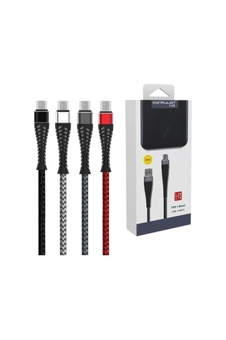 Mey İthalat S61 Micro Usb Kablo 1.2m 2.1a - Kırmızı