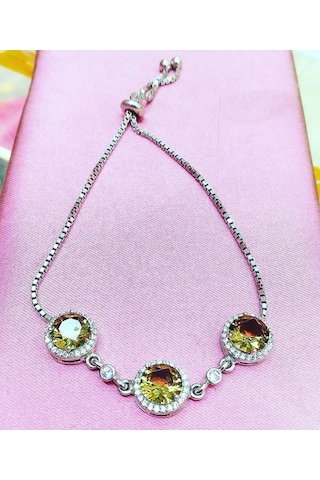 Oriental Kuyumculuk Jewellery Kadın Gümüş Zultanit Taşlı Asansör Bileklik Gümüş